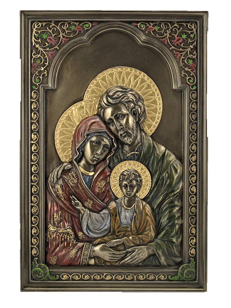 6x9" Holy Family Icon Plaque, Cold Cast Bronze, # 49432