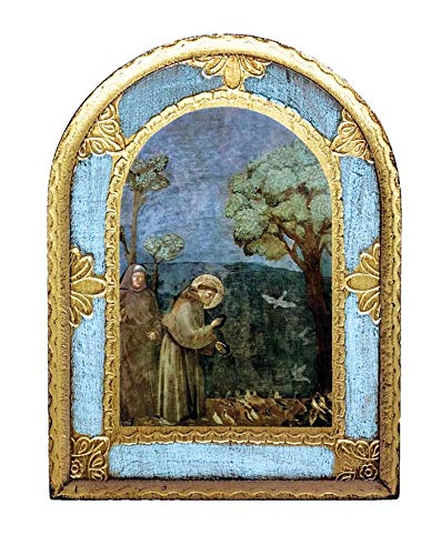 St. Francis of Assisi Arched Wood Plaque, 5.5"x7.5", Made in Italy, # 21168