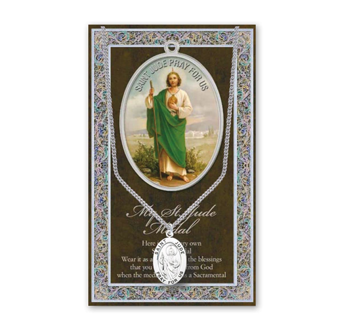 15/16" Pewter Medal with Folding Prayer Card, St. Jude, # 59637