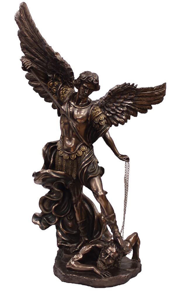 45" Cold Cast Bronzed Resin St. Michael Statue, # 21977