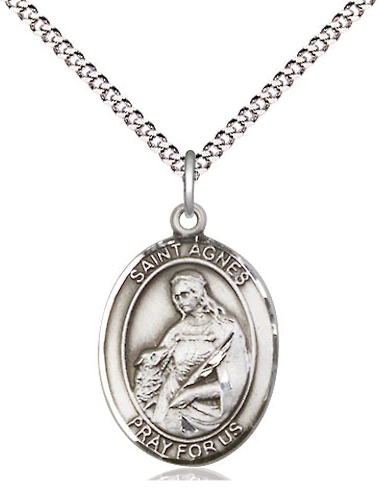 St. Agnes of Rome Medal in Fine Pewter, 3/4" tall, Your Choice of Chain, # 5725