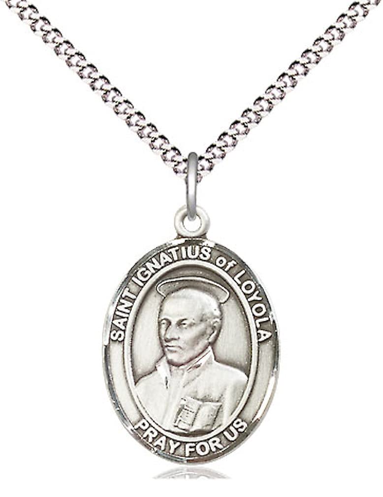St. Ignatius of Loyola Medal in Fine Pewter, 3/4" tall, Your Choice of Chain # 17064