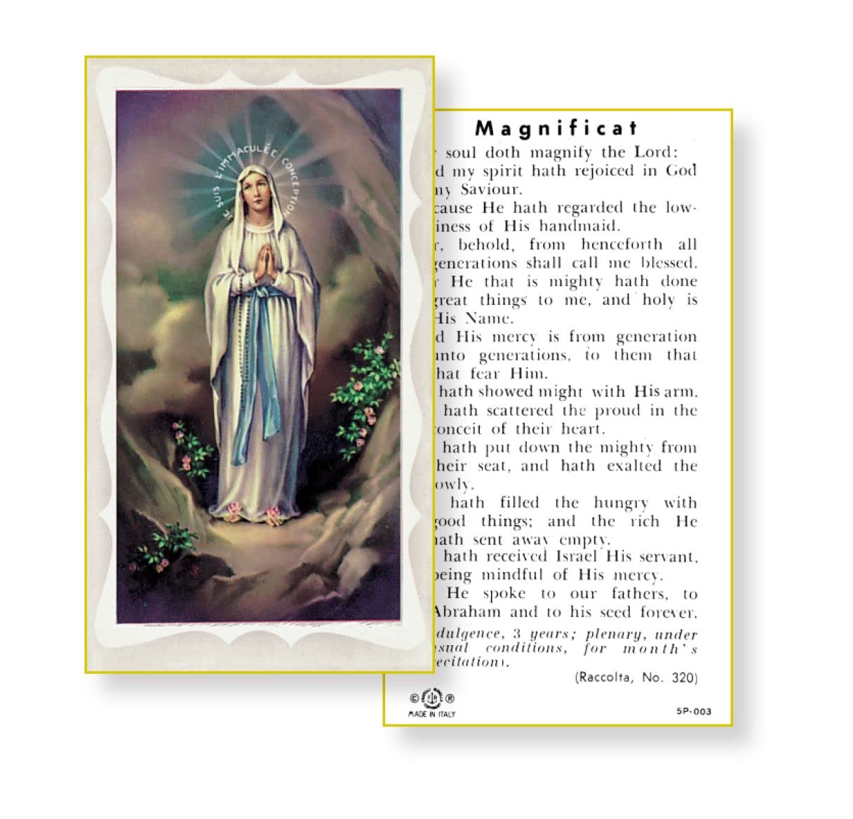 Our Lady of Lourdes / Magnificat Paper Holy Cards, 2"x4", 100-pack, # 5771