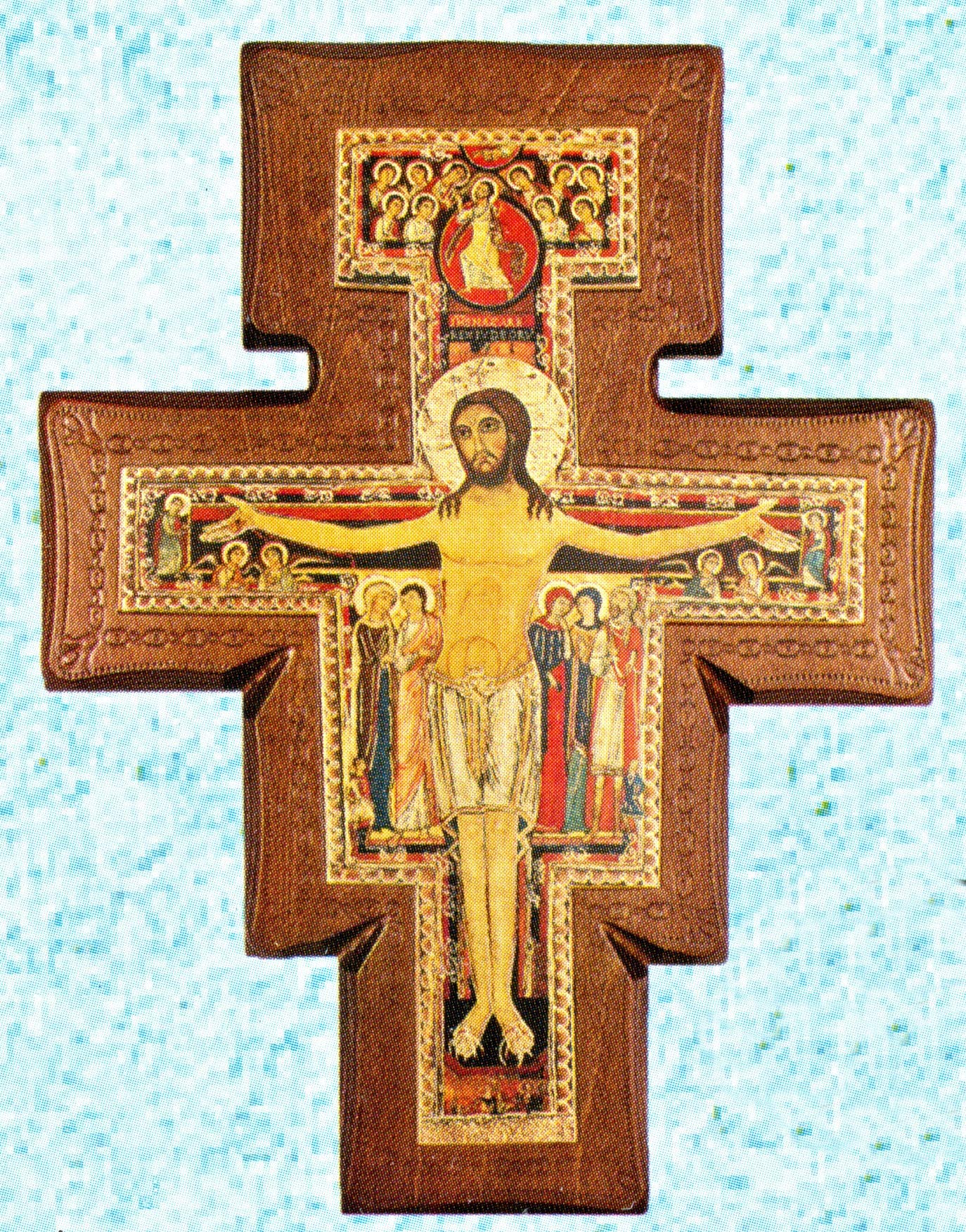 11" San Damian Crucifix on 1" thick Walnut, # 67819