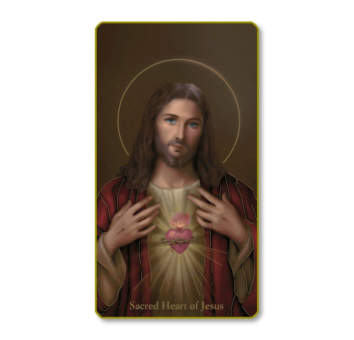 Sacred Heart Italian Paper Holy Cards, 2"x4", Blank Back, 100-Pack, # 6236
