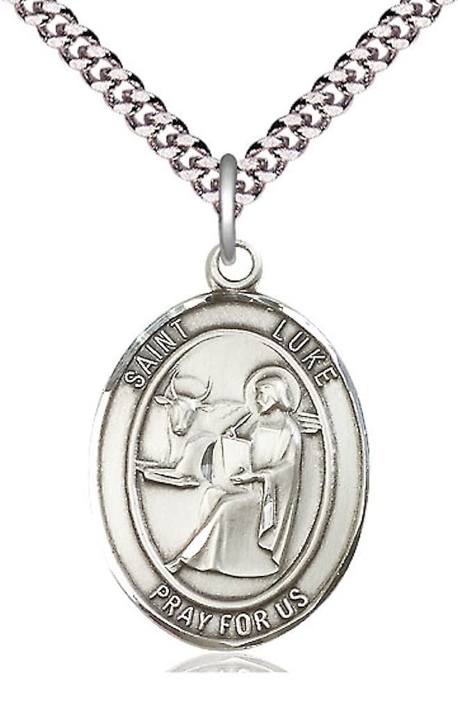 St. Luke the Apostle Medal in Fine Pewter, 1" tall, Your Choice of Chain, # 5417