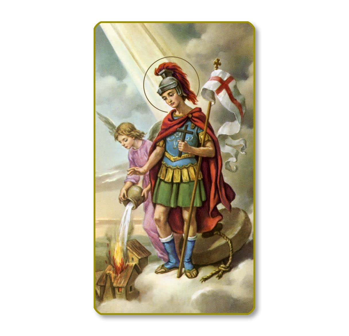 St. Florian Italian Paper Holy Cards, 2"x4", Blank Back, 100-Pack, # 6129