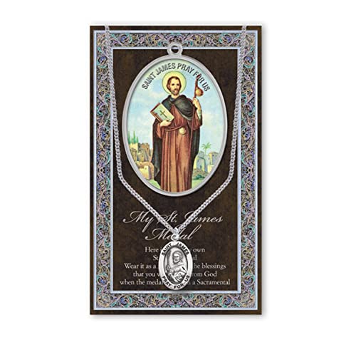 St. James The Greater Biography and Folding Picture Card with a Medal & Chain # 93135