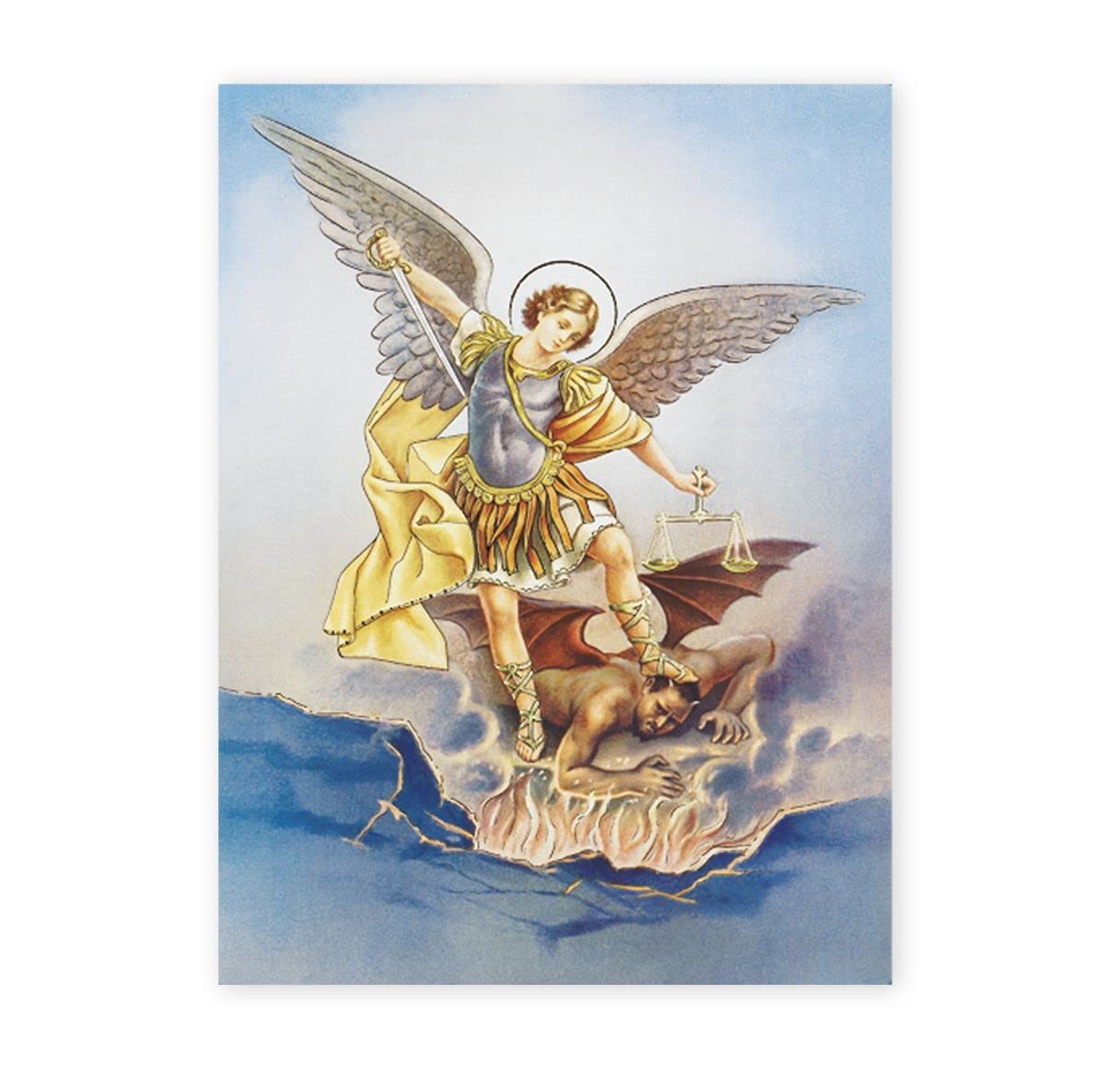 19" x 27" Poster of St. Michael the Archangel, Italian gold embossed, #, 98467