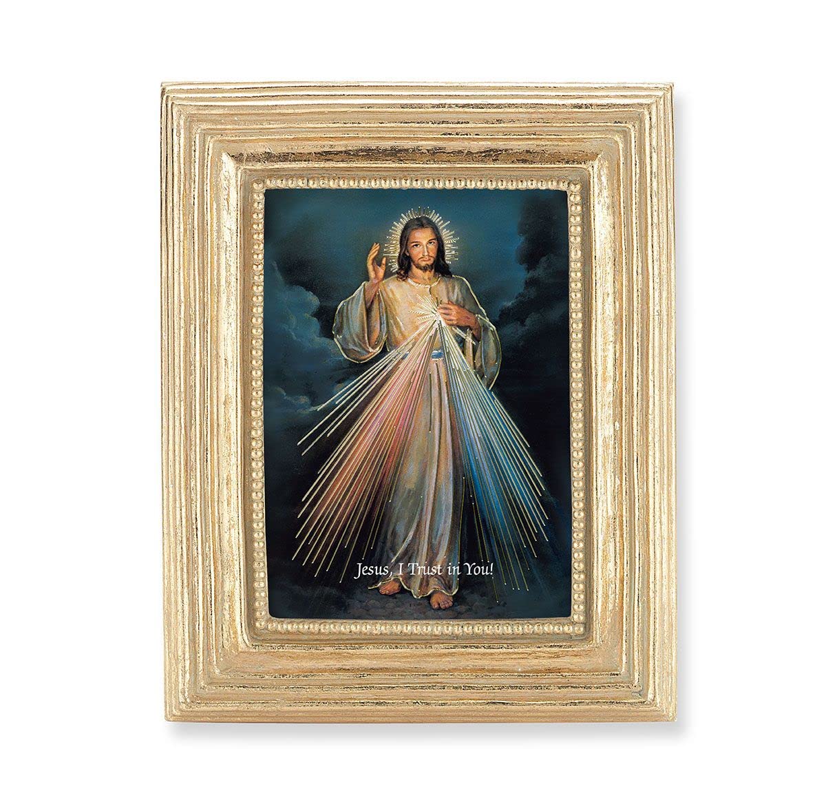 Gold Framed Print, 3-3/4"x4-3/4", Easel back, Divine Mercy, # 65398