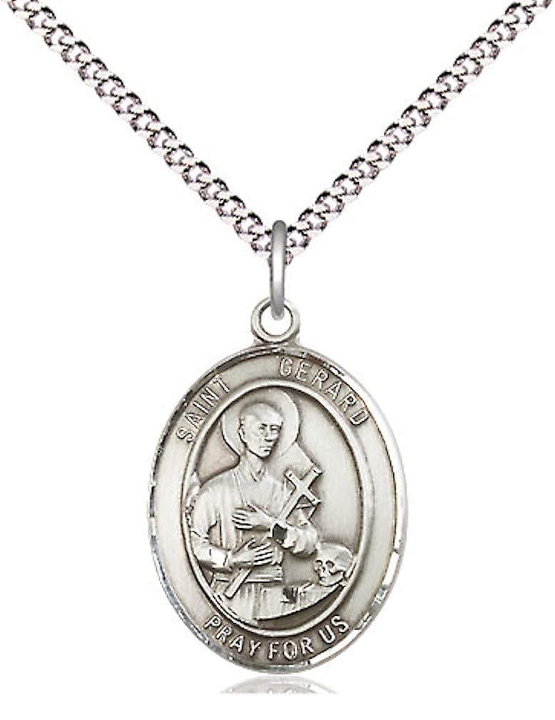 St. Gerard Mejella Medal in Fine Pewter, 3/4" tall, Your Choice of Chain # 17050