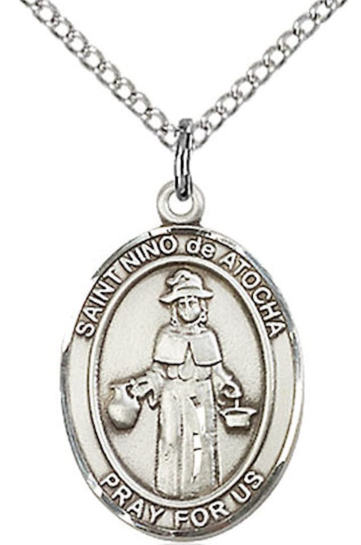 St. Nino de Atocha Medal in Fine Pewter, 3/4" tall, Your Choice of Chain # 17174