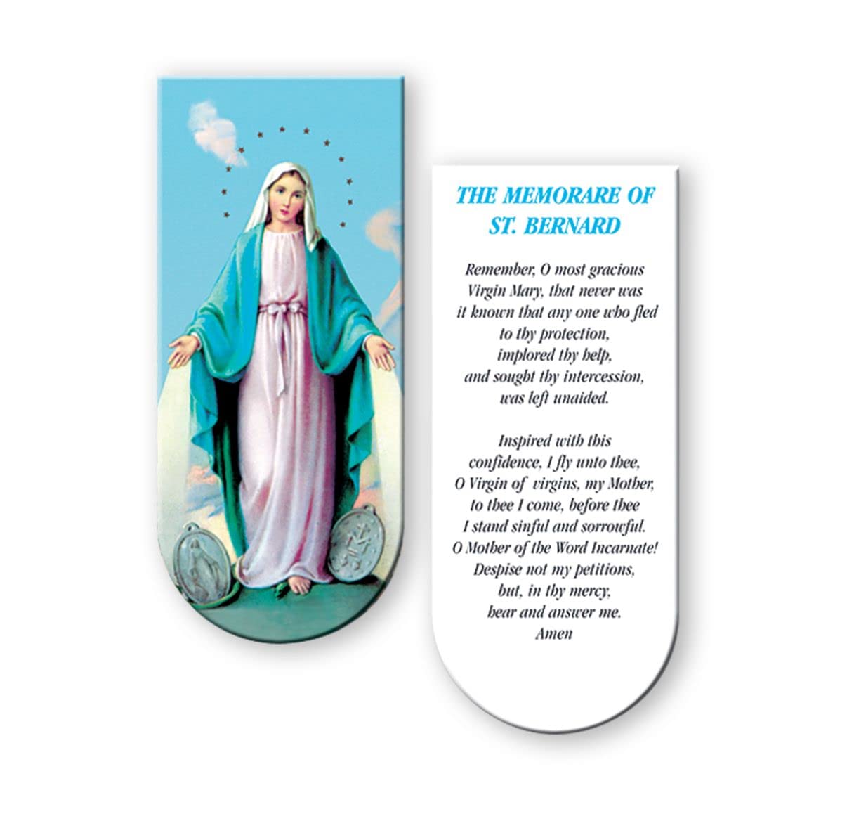 Magnetic Bookmark, 3", Our Lady of the Miraculous Medal w/ Memorare, 10-Pack, # 70356
