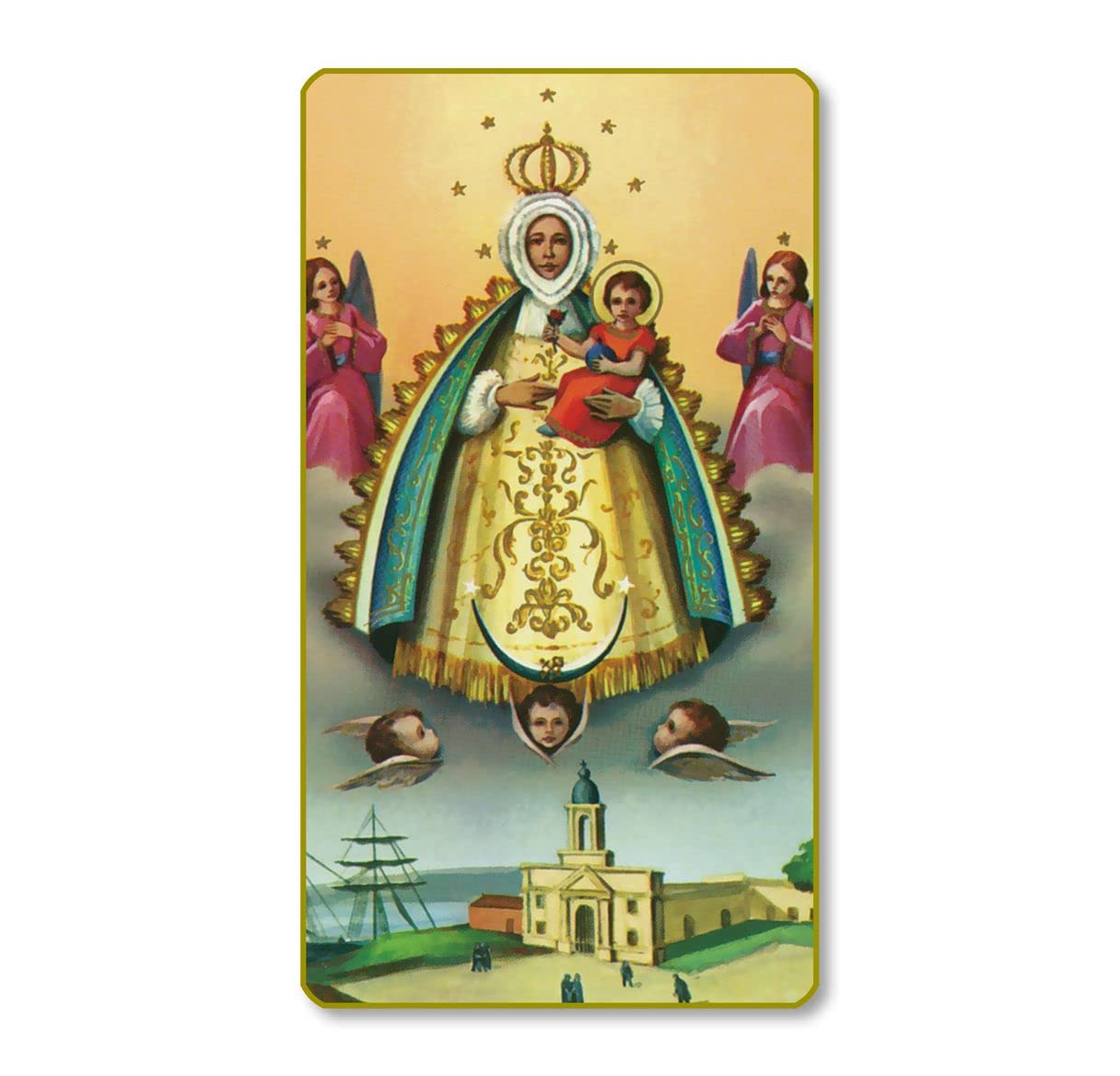Nuestra Senora de la Regla Italian Paper Holy Cards, 2"x4", Blank Back, 100-Pack, # 6130