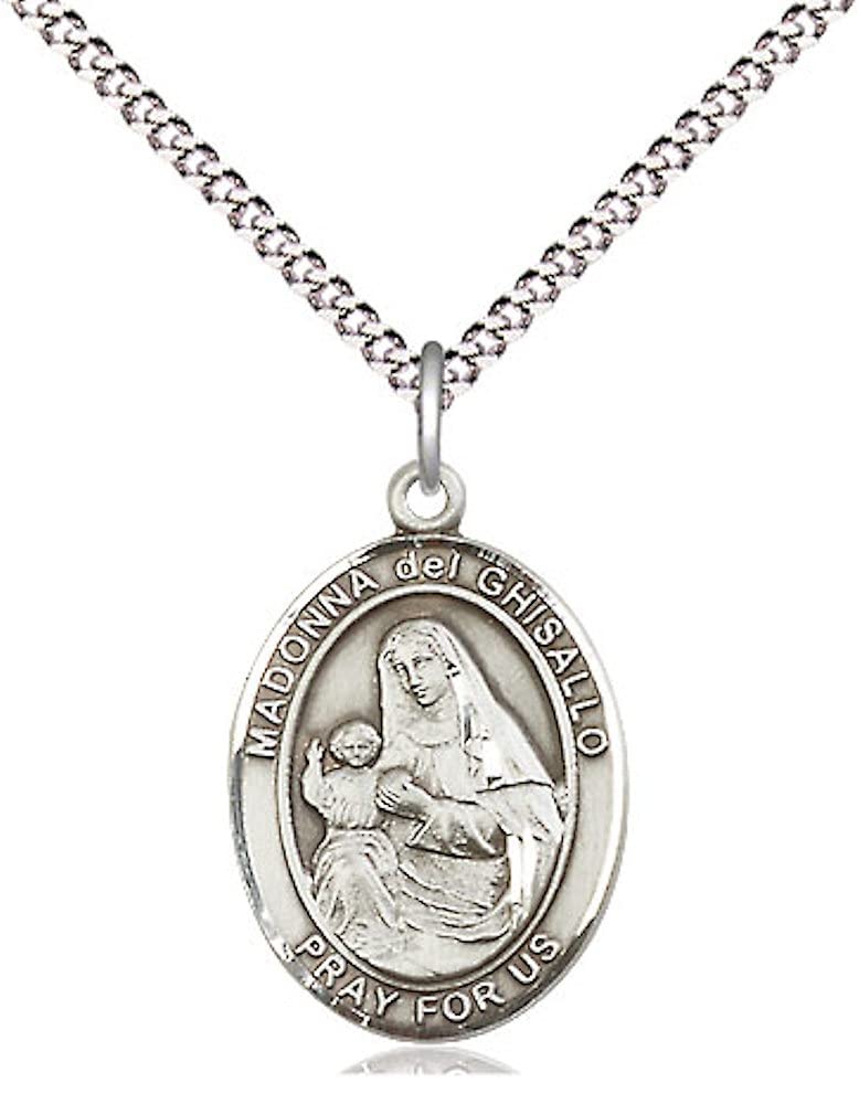 Madonna Del GhisalloDivine Mercy Medal in Fine Pewter, 3/4" tall, Your Choice of Chain, # 5711