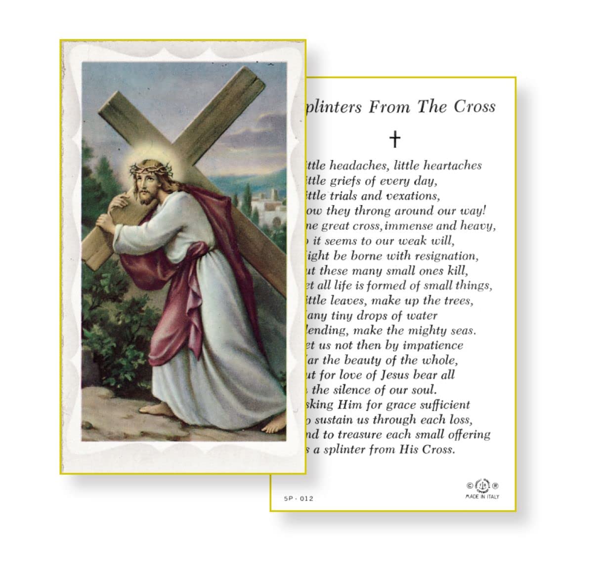 SPLINTERS FROM THE CROSS Paper Holy Cards, 2"x4", 100-pack, # 5782