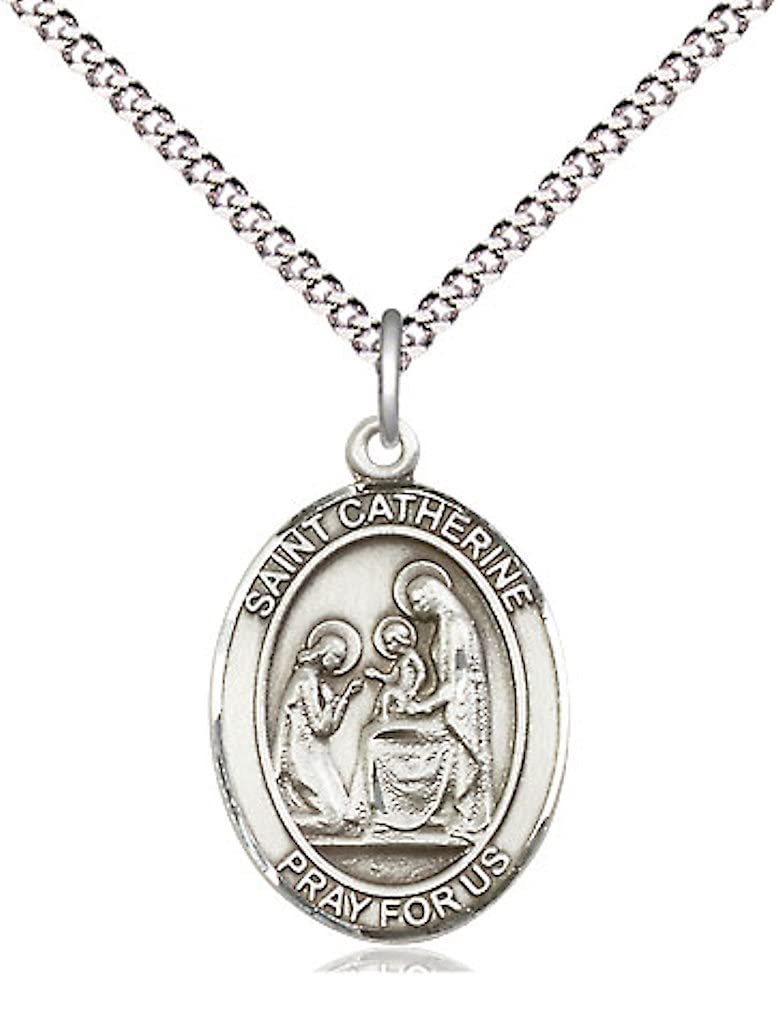 St. Catherine of Siena Medal in Fine Pewter, 3/4" tall, Your Choice of Chain # 16988