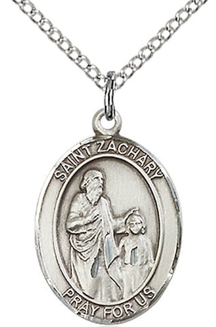 St. Zachary Medal in Fine Pewter, 3/4" tall, Your Choice of Chain # 17274