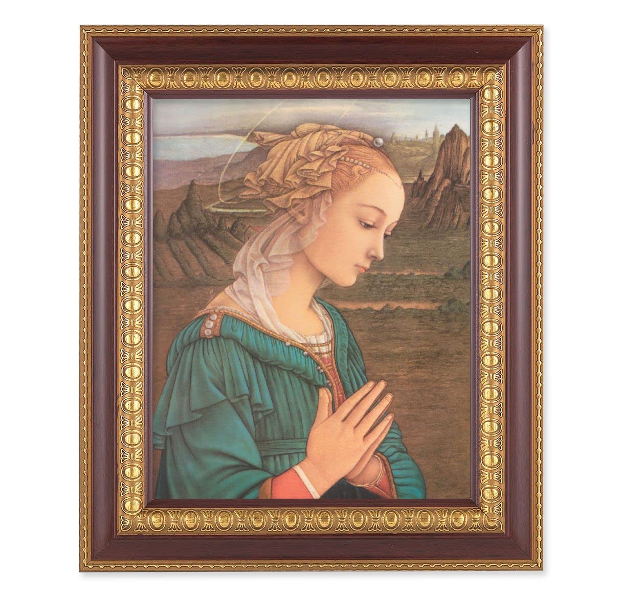 Lippi: Madonna, 11-1/2"x13-1/2, Cherry Finish with Gold Egg & Dart Frame, Italian Print Under Glass # 26030