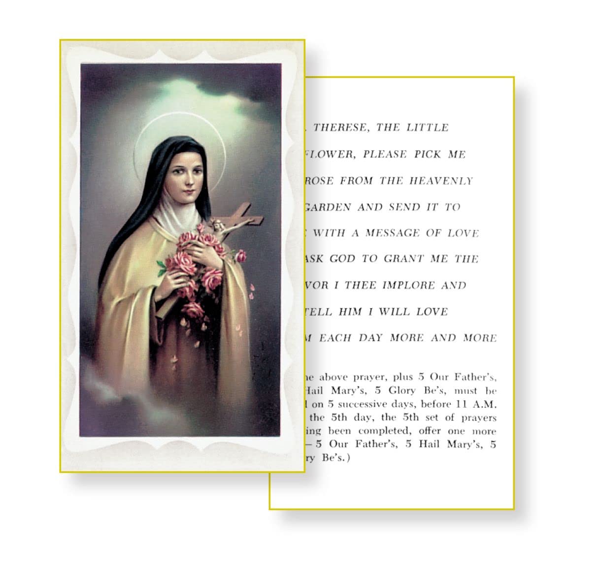 SAINT THERESE LISIEUX Paper Holy Cards, 2"x4", 100-pack, # 5867