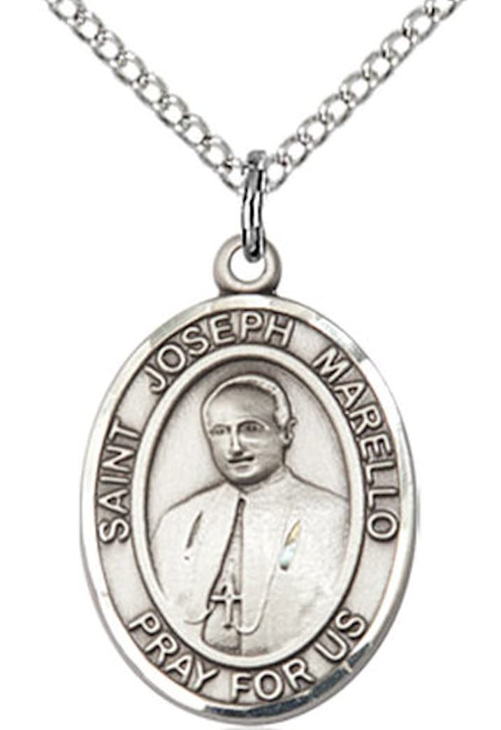 St. Joseph Marello Medal in Fine Pewter, 3/4" tall, Your Choice of Chain # 17097