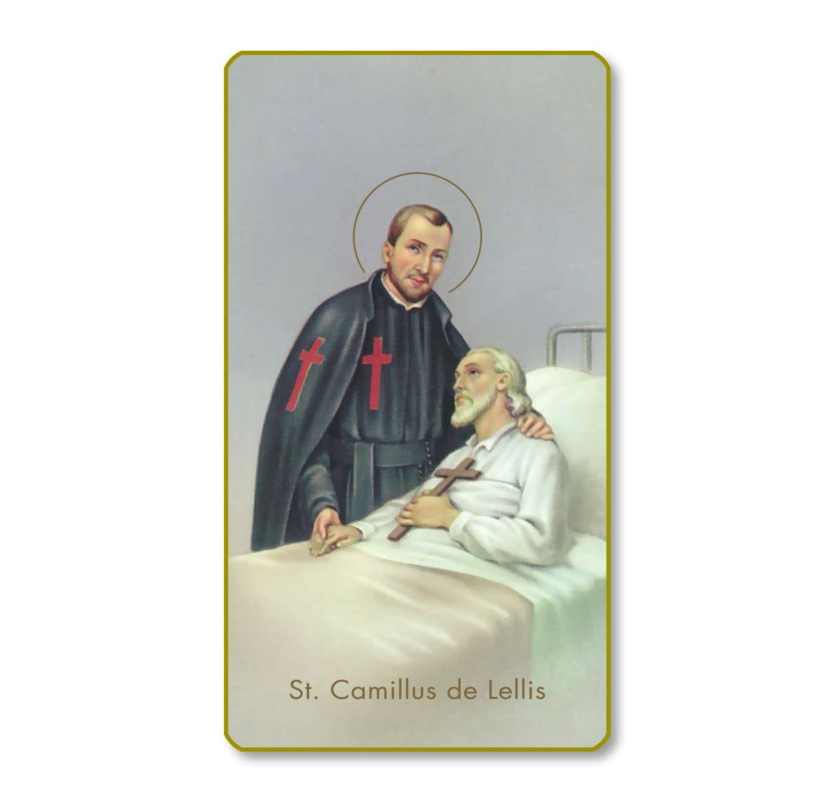 St. Camillus de Lellis Italian Paper Holy Cards, 2"x4", Blank Back, 100-Pack, # 6109