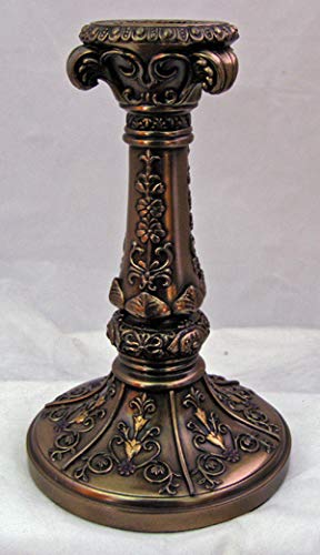 7" Candle Stick Holder, Bronzed Resin, # 64148