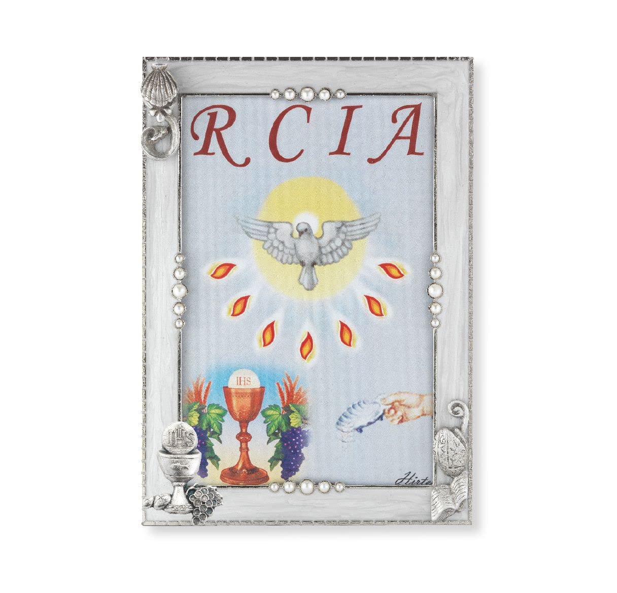 RCIA Pearlized Silver Plate 5"x7" Photo Frame # 29810