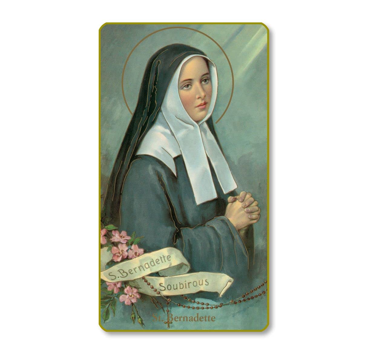 St. Bernadette Italian Paper Holy Cards, 2"x4", Blank Back, 100-Pack, # 6225