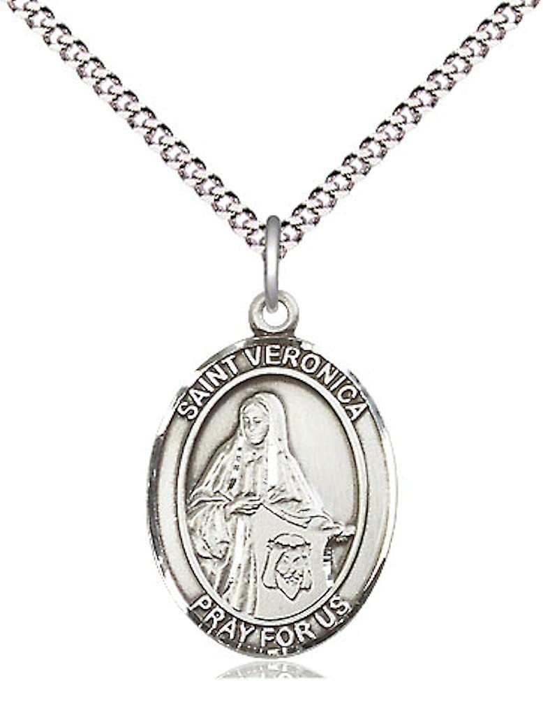 St. Veronica Medal in Fine Pewter, 3/4" tall, Your Choice of Chain # 17261