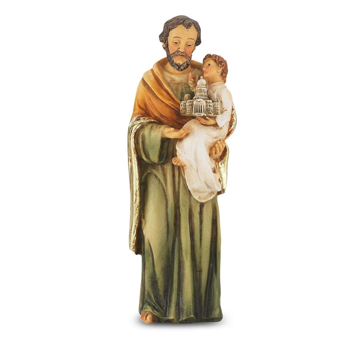 4" Full Color Resin Statue, St. Joseph & Child, # 65404