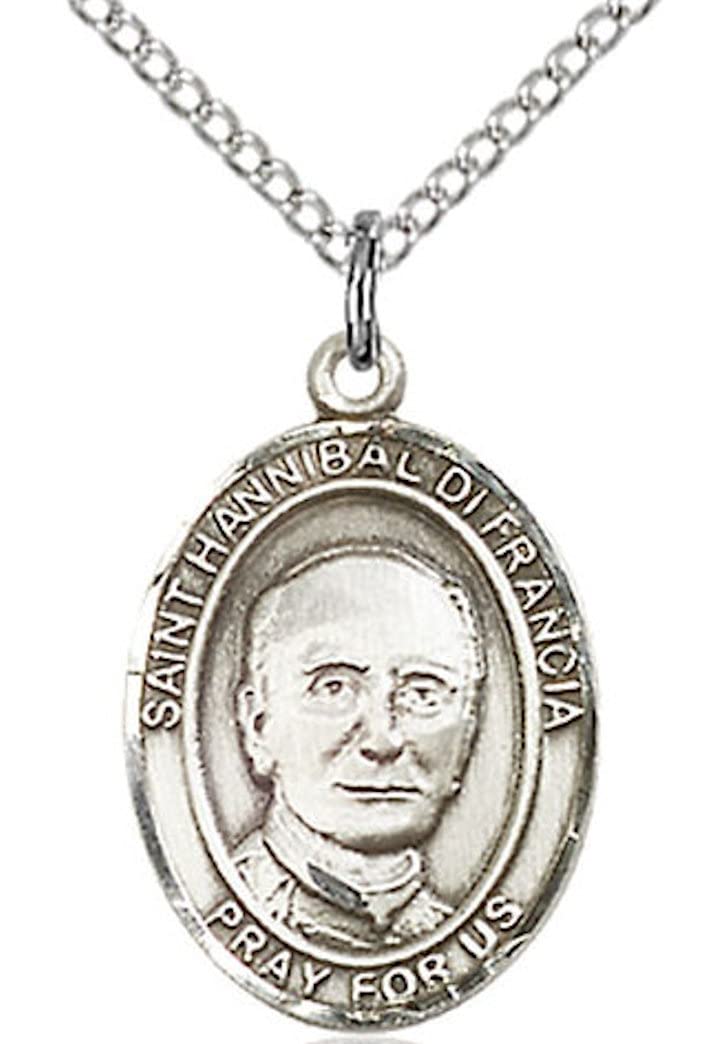 St. Hannibal Medal in Fine Pewter, 3/4" tall, Your Choice of Chain # 17057