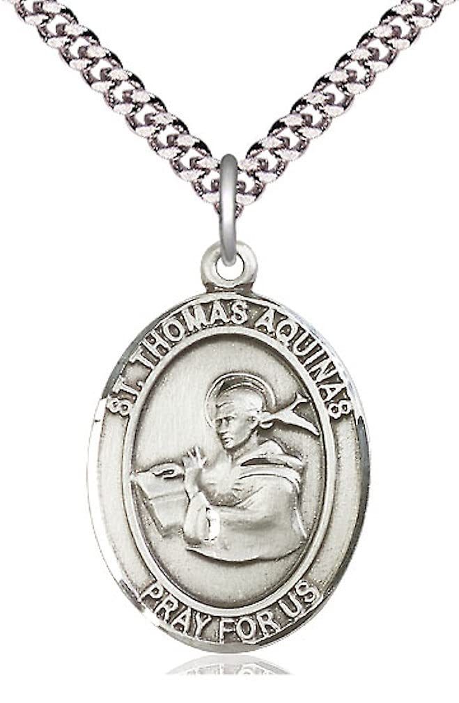 St. Thomas Aquinas Medal in Fine Pewter, 1" tall, Your Choice of Chain, # 5596