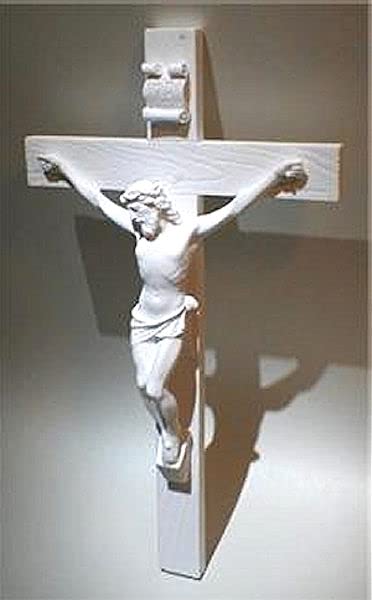 Beautiful 10" Crucifix, Resin, White, 95082