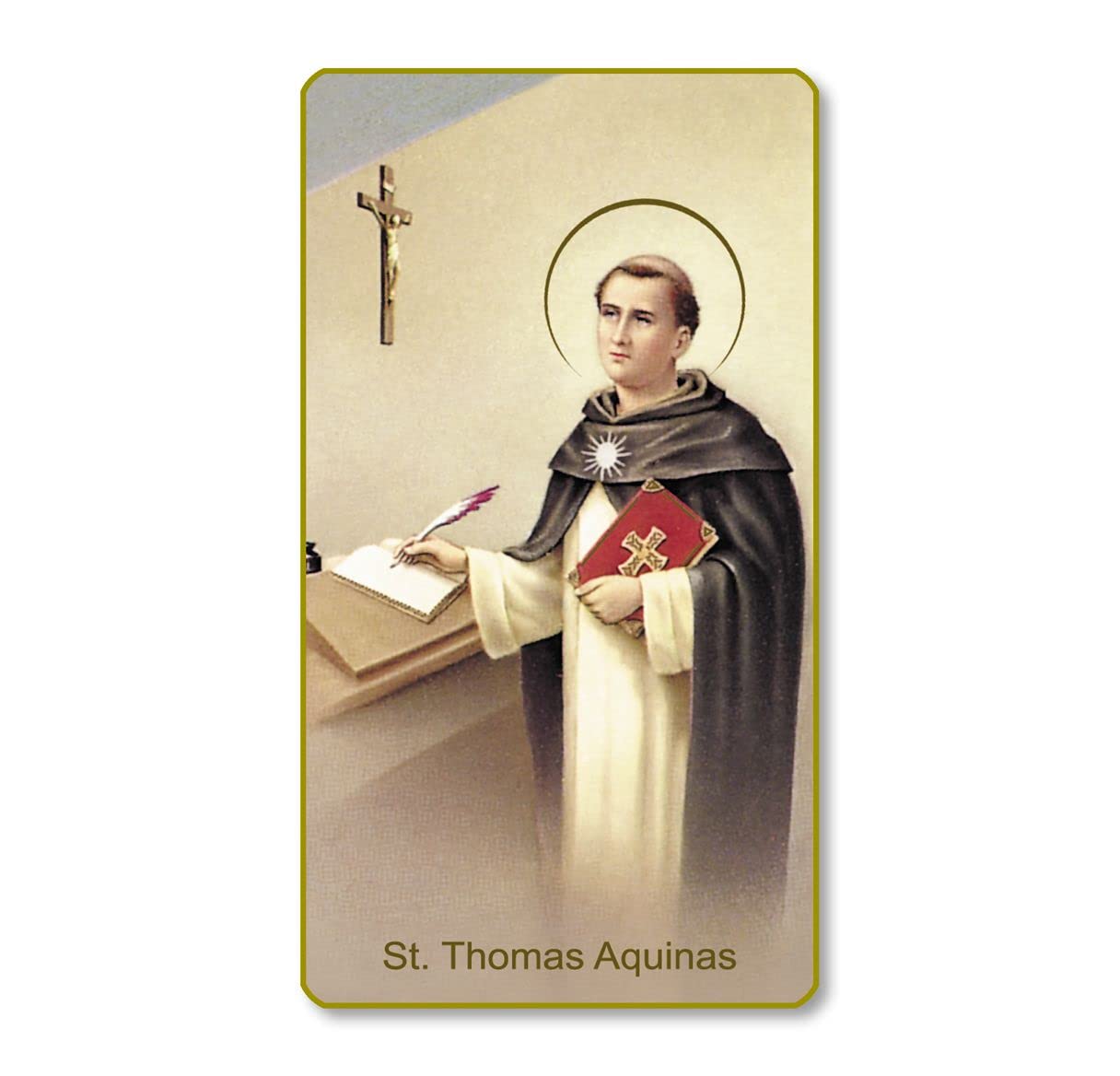 St. Thomas Aquinas Italian Paper Holy Cards, 2"x4", Blank Back, 100-Pack, # 6064
