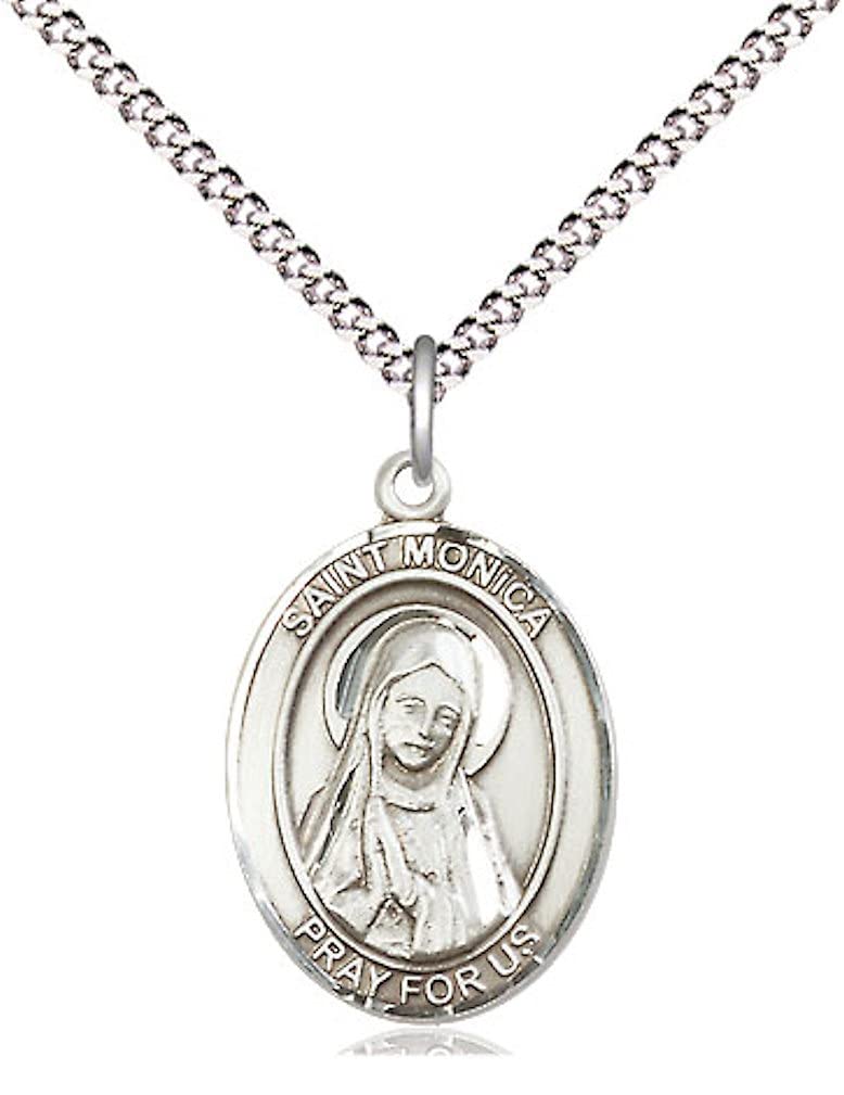 St. Monica Medal in Fine Pewter, 3/4" tall, Your Choice of Chain # 17164