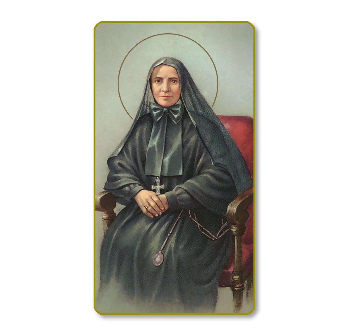 St. Frances Cabrini Italian Paper Holy Cards, 2"x4", Blank Back, 100-Pack, # 5991