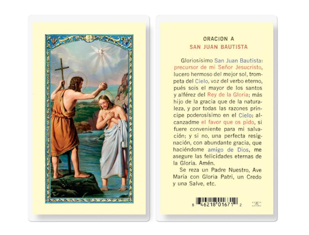 Oracion a San Juan Bautista Spanish Laminated Holy Cards, 25-Count Value Pack, # 18268