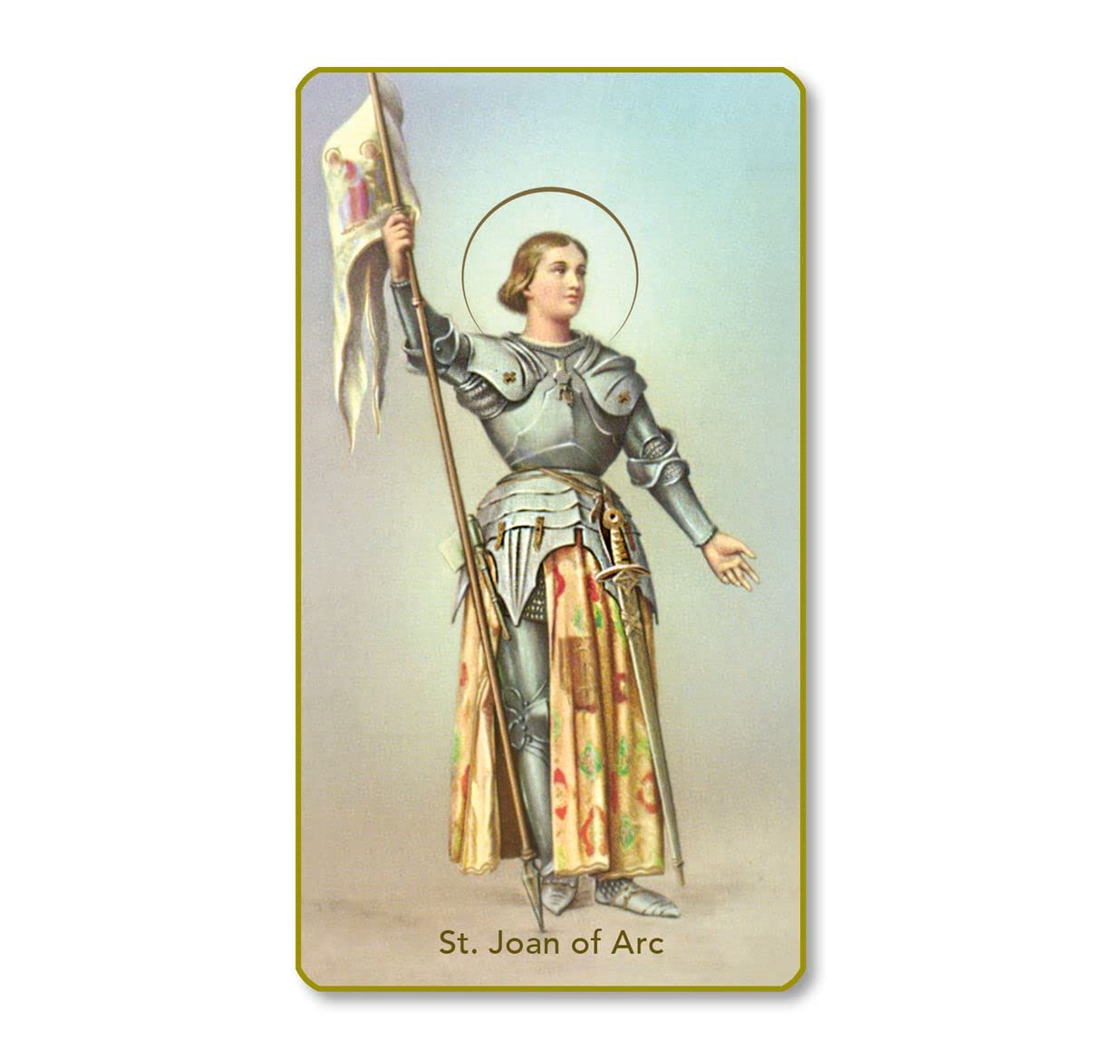 St. Joan of Arc Italian Paper Holy Cards, 2"x4", Blank Back, 100-Pack, # 5993