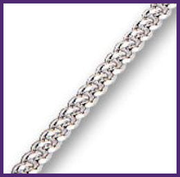 24" Curb Chain, 2.85mm, Endless, Heavy Rhodium Plated, # 4766
