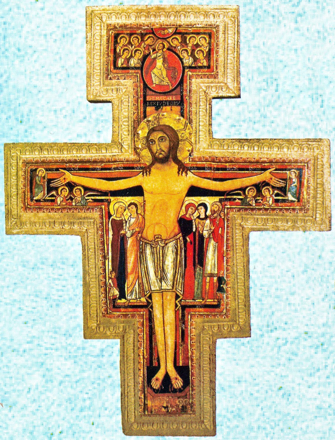 17" San Damian Crucifix on Wood, Made in Italy, # 96254