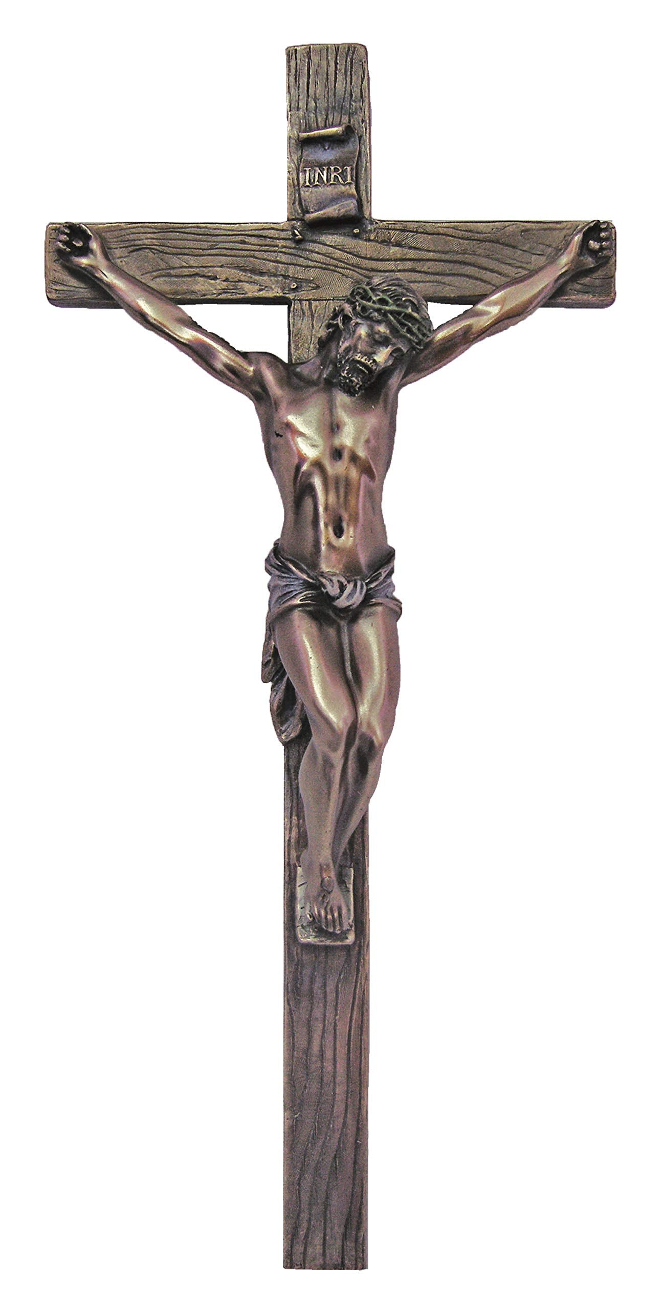 13" Cold Cast Bronzed Resin Crucifix, # 99375