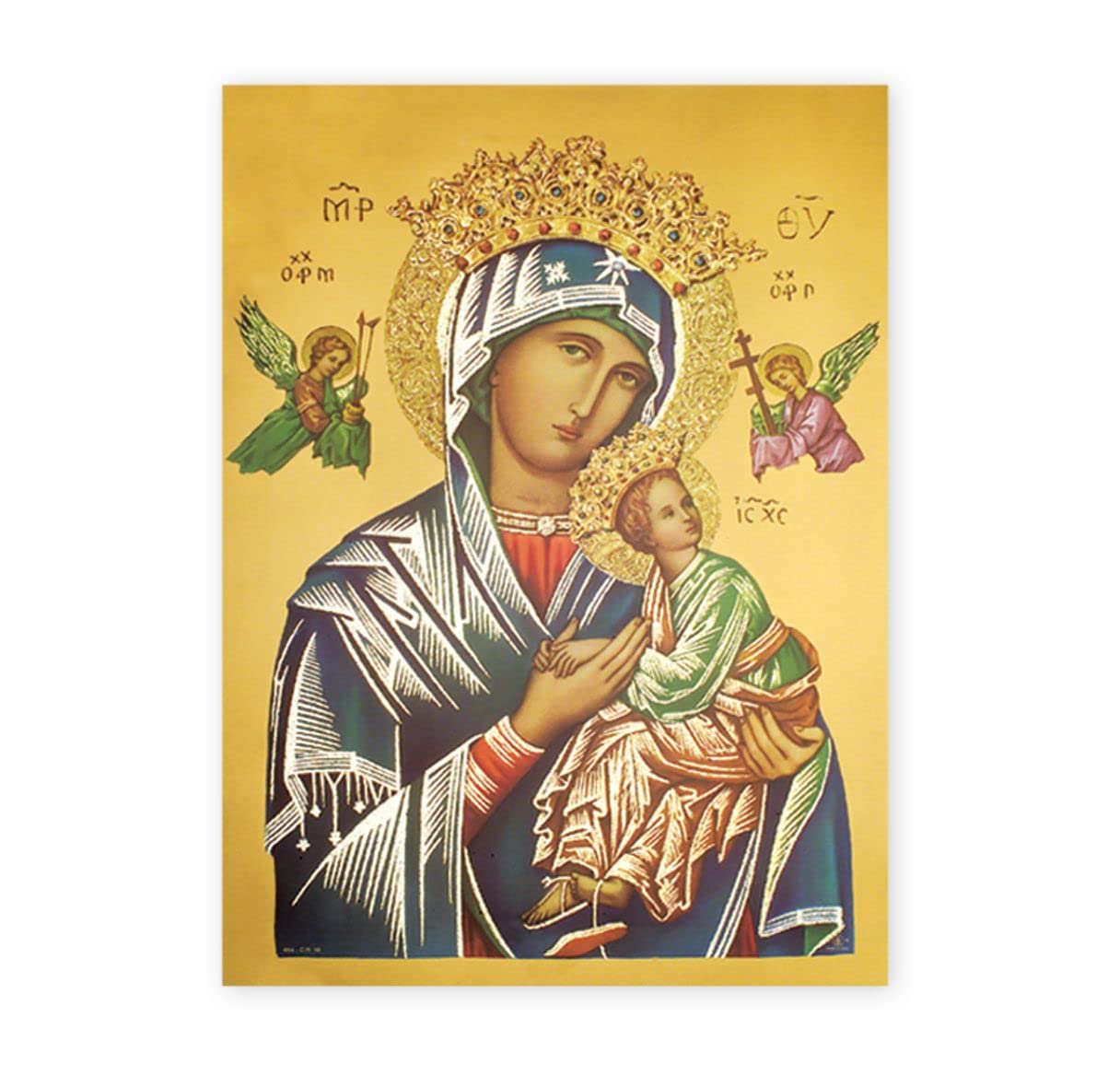 19" x 27" Poster of Our Lady of Perpetual Help, Italian gold embossed, #, 56931