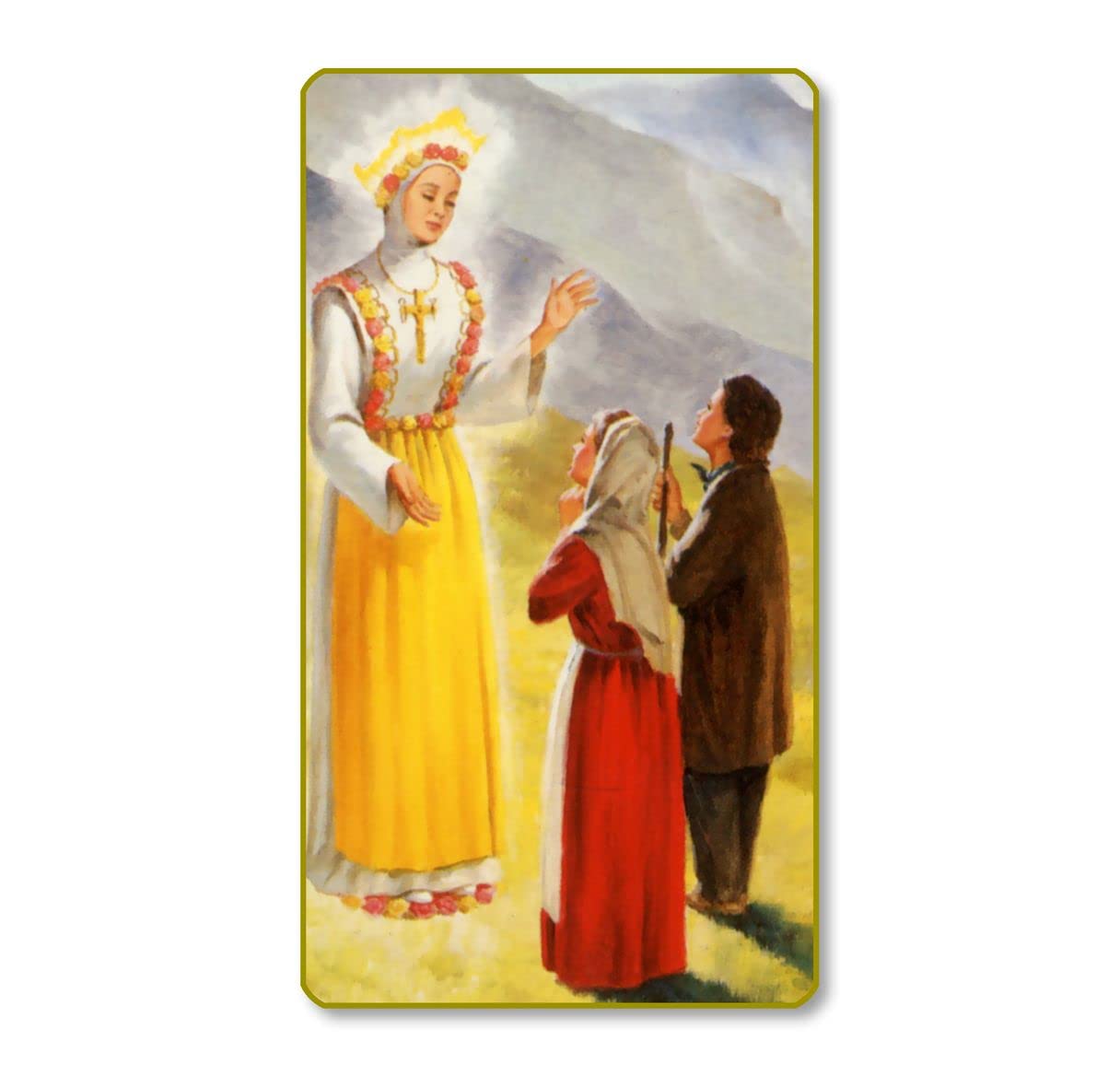 Our Lady of La Sallette Italian Paper Holy Cards, 2"x4", Blank Back, 100-Pack, # 6254