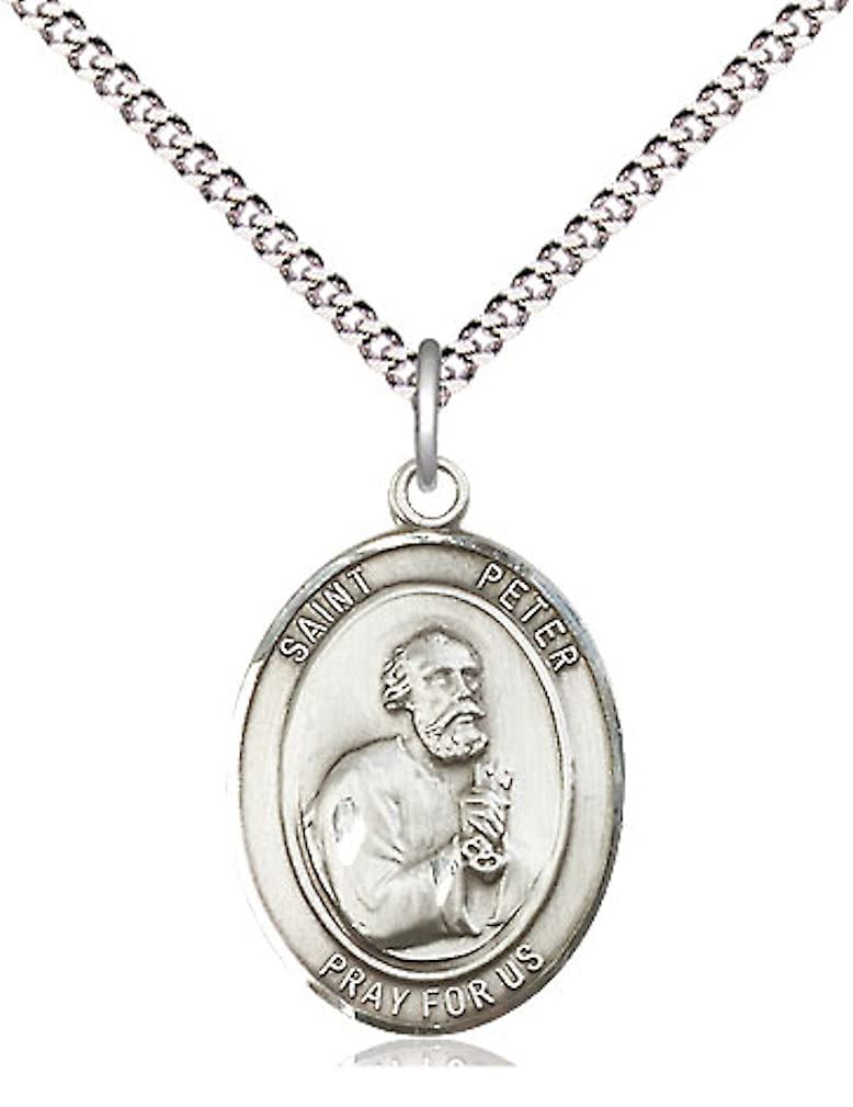 St. Peter the Apostle Medal in Fine Pewter, 3/4" tall, Your Choice of Chain # 17197