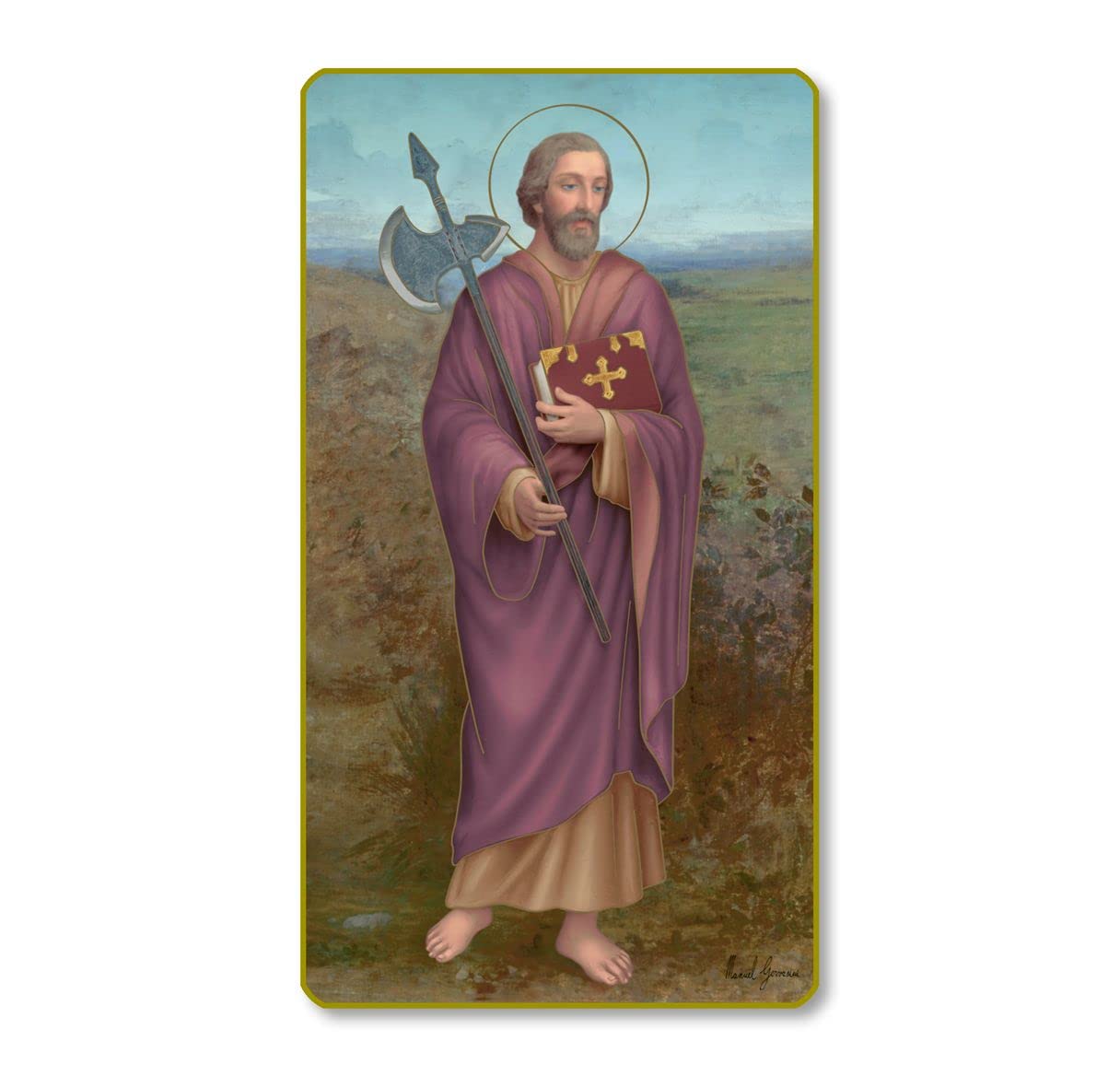 St. Matthias Italian Paper Holy Cards, 2"x4", Blank Back, 100-Pack, # 6288