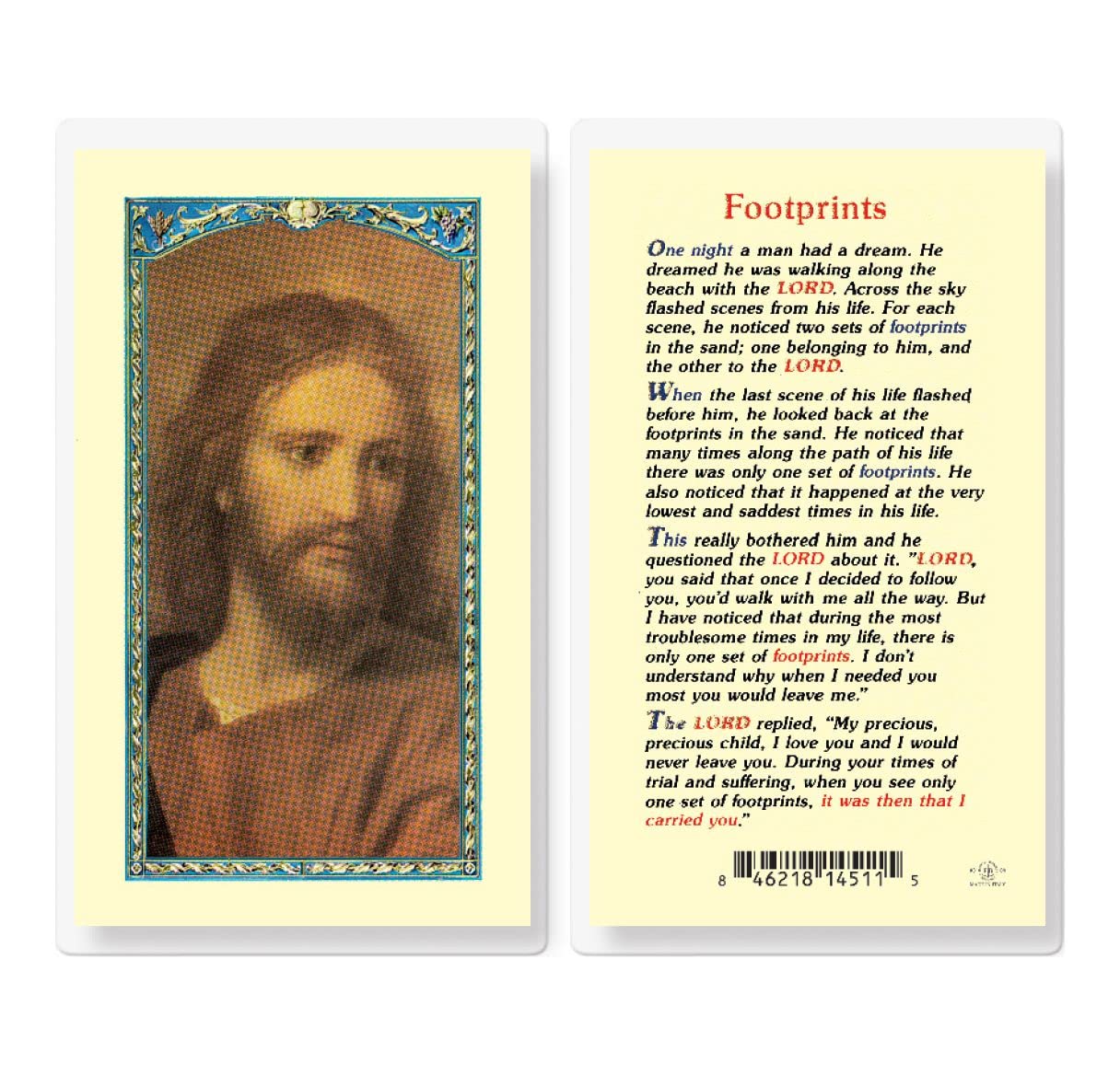 Footprints Laminated Holy Card, 25-Pack, # 99742