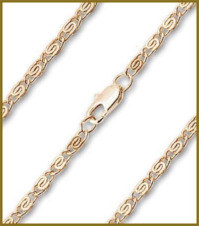 16" Heavy Hamilton Gold Plated Scroll Chain, 2.75mm wide, # 4801